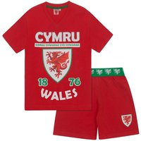 FA Wales Boy's Kids Short Pyjama Set in Red | Size: 6-7 Years