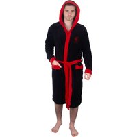 Liverpool FC Men's Adults Hooded Fleece Dressing Gown Robe in Black | Size: 3XL