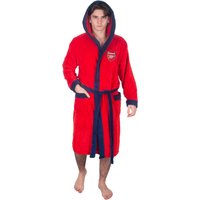 Arsenal FC Men's Adults Hooded Fleece Dressing Gown Robe in Red | Size: 2XL