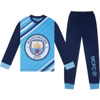 Manchester City FC Boy's Kids Sublimation Long Pyjamas in Light Blue | Size: 13-14 Years