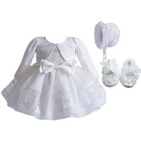 Cinda Girl's Christening Party Dress Set in Ivory | Size: 6-9 m