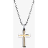 Stainless Steel & Plated Polished Cross Necklace cm