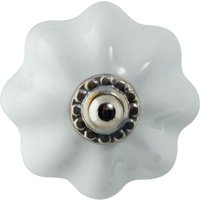 Nicola Spring Floral Ceramic Cabinet Knob in White | Size: 1000mm x 500mm