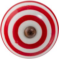 Nicola Spring Round Ceramic Cabinet Knob Stripe in Dark Red | Size: 1000mm x 500mm