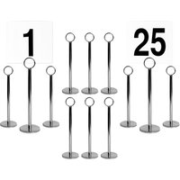 Argon Tableware Table Numbers with 20cm Holders - 20cm - Silver - Pack of 25