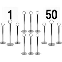 Argon Tableware Table Numbers with 20cm Holders - 20cm - Silver - Pack of 50