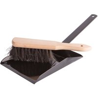 Hammer and Tongs Fireplace Dustpan & Brush Set Black