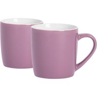 Argon Tableware 2x Coloured Coffee Mugs - 350ml - Durable Stoneware Cappuccino Tea Cup in Purple