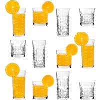 LAV Brit Glassware 12 Piece Set - Clear
