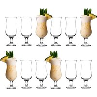 LAV 12x Fiesta Pina Colada Glasses - 390ml Party Drinking Glass Set in Clear