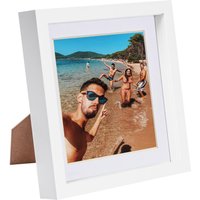 Nicola Spring 8" x 8" White 3D Box Photo Frame - 6" x 6" Mount