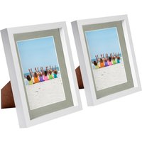 8x10" 3D Box Photo Frames 5x7" x2 Grey