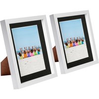 8x10" White 3D Box Photo Frames 5x7" x2
