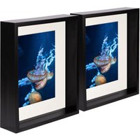 8" x 10" 3D Deep Box Photo Frames 5" x 7" Mount Pack 5 Ivory