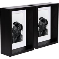 Nicola Spring 5" x 7" 3D Deep Box Photo Frames - 4" x 6" Mount - Black - Pack of 5 in White