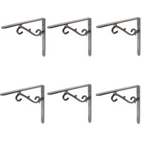 Hammer and Tongs Scroll Iron Shelf Bracket - D205mm - Pack of 6 in Grey | Size: 1000mm x 1000mm