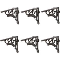 Hammer and Tongs Ornate Iron Shelf Bracket - D150mm - Pack of 6 in Black | Size: 1000mm x 1000mm