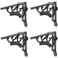 Hammer and Tongs Ornate Iron Shelf Bracket - D150mm - Pack of 4 in Black | Size: 1000mm x 1000mm