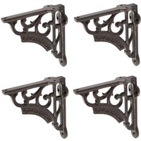 Hammer and Tongs Ornate Iron Shelf Bracket - D120mm - Pack of 4 in Black | Size: 1000mm x 1000mm