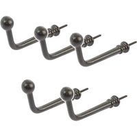 Hammer and Tongs Flat Top Screw Hook - W20mm x H60mm - Pack of 5 in Black | Size: 1000mm x 1000mm