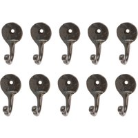 Hammer and Tongs Hammered Round Plate Single Hook - W30mm x H65mm - Pack of 10 in Black | Size: 1000mm x 1000mm