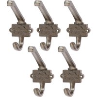 Hammer and Tongs London Underground Hat & Coat Hook - W55mm x H100mm - Raw - Pack of 5 in Grey | Size: 1000mm x 1000mm
