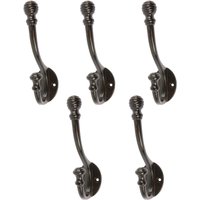 Hammer and Tongs Ball End Hat & Coat Hook - W35mm x H135mm - Pack of 5 in Black | Size: 1000mm x 1000mm