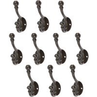 Hammer and Tongs Ball End Hat & Coat Hook - W30mm x H95mm - Pack of 10 in Black | Size: 1000mm x 1000mm
