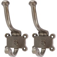 Hammer and Tongs Number 5 Double Wall Hook - W50mm x H115mm - Raw - Pack of 2 in Grey | Size: 1000mm x 1000mm