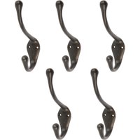 Hammer and Tongs Narrow Hat & Coat Hook - W30mm x H140mm - Pack of 5 in Black | Size: 1000mm x 1000mm