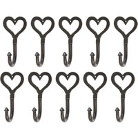 Hammer and Tongs Single Heart Hook - W65mm x H130mm - Black - Pack of 10 | Size: 1000mm x 1000mm