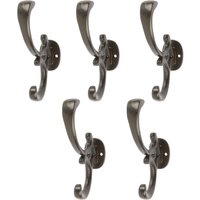 Hammer and Tongs Ornamental Hat & Coat Hook - W30mm x H130mm - Pack of 5 in Black | Size: 1000mm x 1000mm