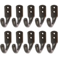 Hammer and Tongs Single Coat Hook - W20mm x H55mm - Pack of 10 in Black | Size: 1000mm x 1000mm