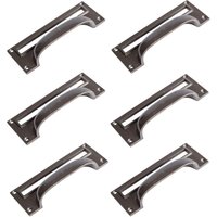Hammer and Tongs Filing Cabinet Drawer Pull with Card Frame - W130mm x H50mm - Pack of 6 in Grey | Size: 1000mm x 500mm