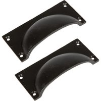 Hammer and Tongs Rectangular Cabinet Drawer Pull - W105mm x H50mm - Pack of 2 in Black | Size: 1000mm x 500mm