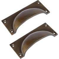 Hammer and Tongs Rectangular Cabinet Drawer Pull - W105mm x H50mm - Pack of 2 in Gold | Size: 1000mm x 500mm