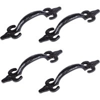 Hammer and Tongs Antique Fleur De Lis Door Handle - H205mm - Black - Pack of 4 | Size: 10000mm x 520mm