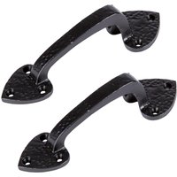 Hammer and Tongs Rustic Arrowhead Door Handle - H155mm - Black - Pack of 2 | Size: 10000mm x 520mm