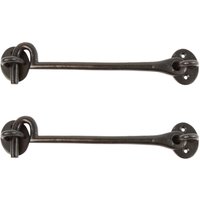Hammer and Tongs Rustic Cabin Hook and Eye - W225mm - Black - Pack of 2 | Size: 10000mm x 520mm