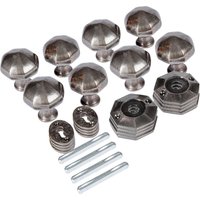 Hammer and Tongs Octagonal Rim & Mortice Door Knob - W60mm - Pack of 4 in Grey | Size: 10000mm x 520mm