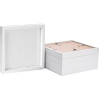 Nicola Spring 3D Box Photo Frames - 10" x 10" - White - Pack of 5