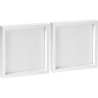 Nicola Spring 3D Box Photo Frames - 10" x 10" - White - Pack of 2