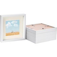 10" x 10" 3D Box Photo Frames 6" x 6" Mount Pack 5 Ivory