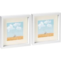 10" x 10" 3D Box Photo Frames 6" x 6" Mount Pack 2 Ivory