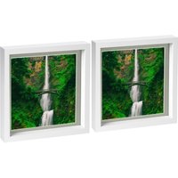 10" x 10" 3D Box Photo Frames 8" x 8" Mount Pack 2 Grey