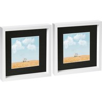10" x 10" White 3D Box Photo Frames 6" x 6" Mount Pack 2