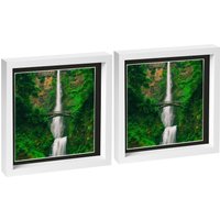 10" x 10" White 3D Box Photo Frames 8" x 8" Mount Pack 2