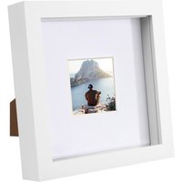 Nicola Spring 6" x 6" White 3D Box Photo Frame - 2" x 2" Mount