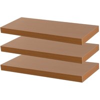 Harbour Housewares 6x 60cm Floating Wall Shelves - Wall Mountable for Storage & Display in Brown | Size: 6x 60 cm