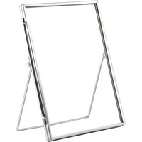 Nicola Spring 5x Standing Metal Photo Frames - 6" x 8" Picture Display Poster Frame in Silver